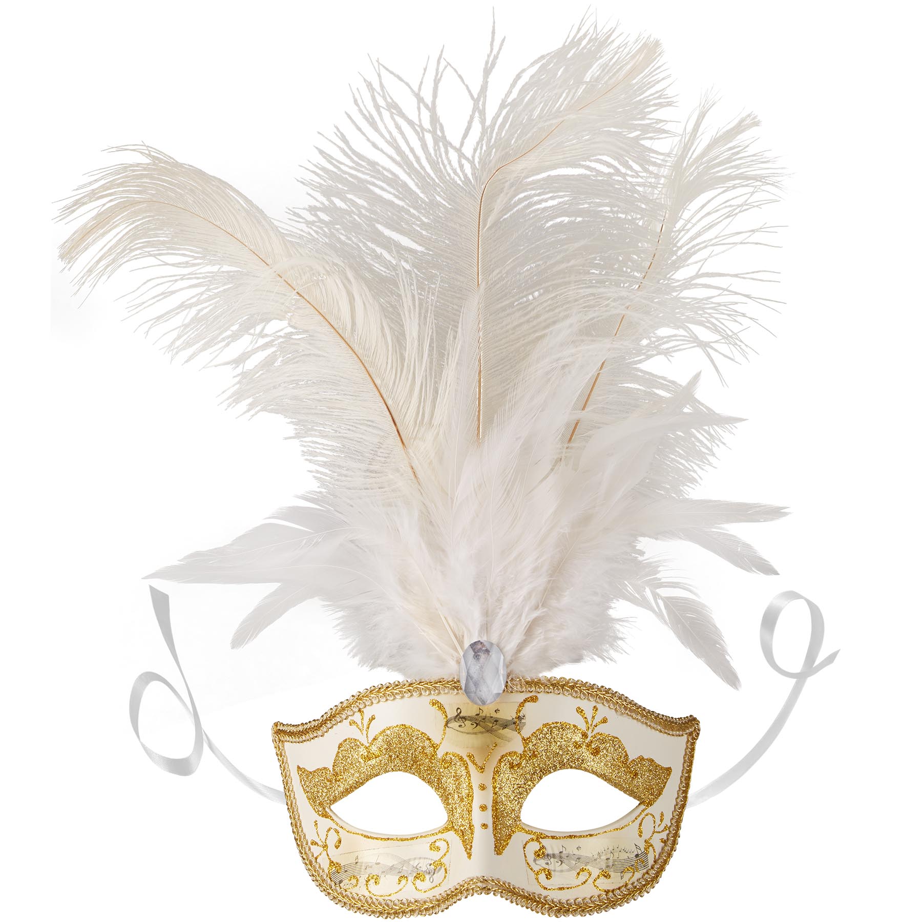 tectake® Venezianische Maske mit Federn
