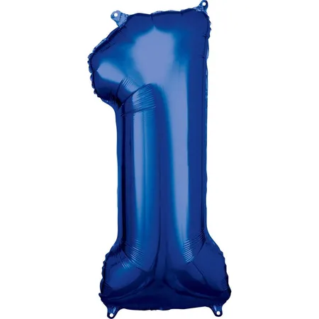 amscan Folienballon 1 blau 86cm