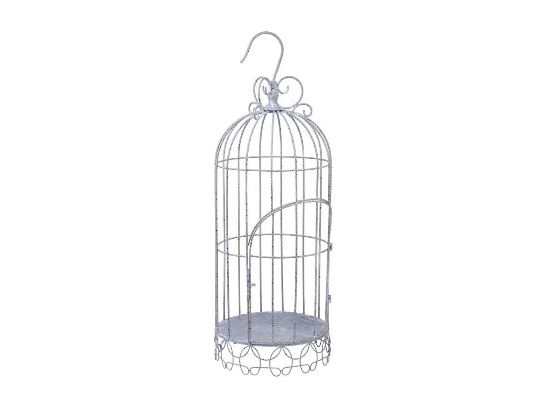 Cage décorative en métal 28,58x28,58x81,28h cm
