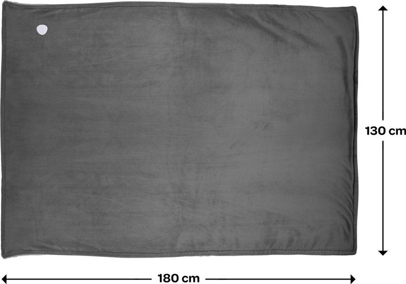 Inventum - HB180G - Elektrische Omslagdeken - Grijs - Fleece - 1 Persoons