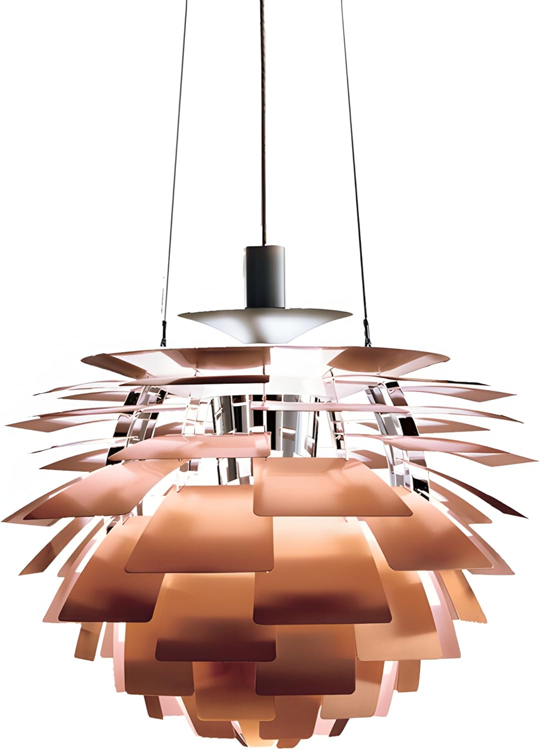 B·LED BARCELONA LED Luxuriöse Designer-Pendelleuchte LUXOR M mit metallischen Blättern, blendfrei, Stahl- und Aluminiumstruktur, Bronze, E27-Fassung dekorative Premium-Beleuchtung