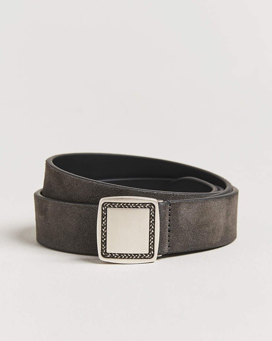 Anderson's Suede Buckle Belt 3cm Grey