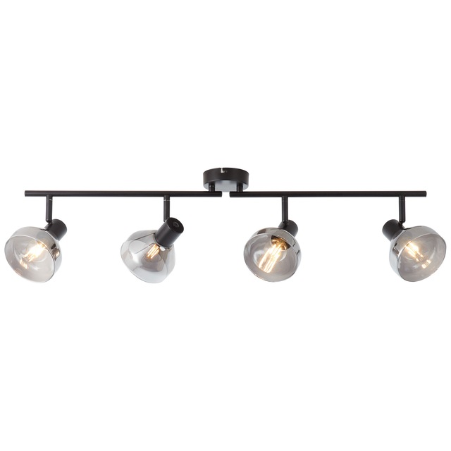 Brilliant Deckenstrahler »Reflekt« E14 1 Stk. Spotrohr 4flg schwarzmatt/rauchglas