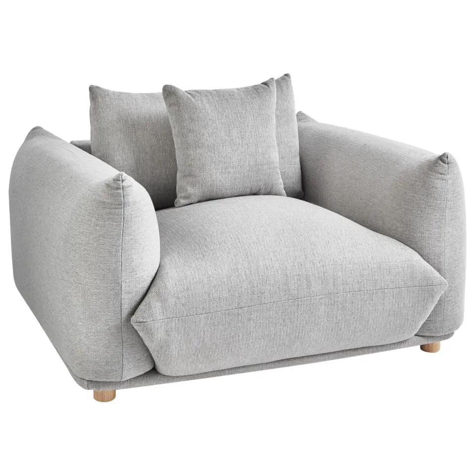 LUVOS - Fauteuil - Lichtgrijs - Stof