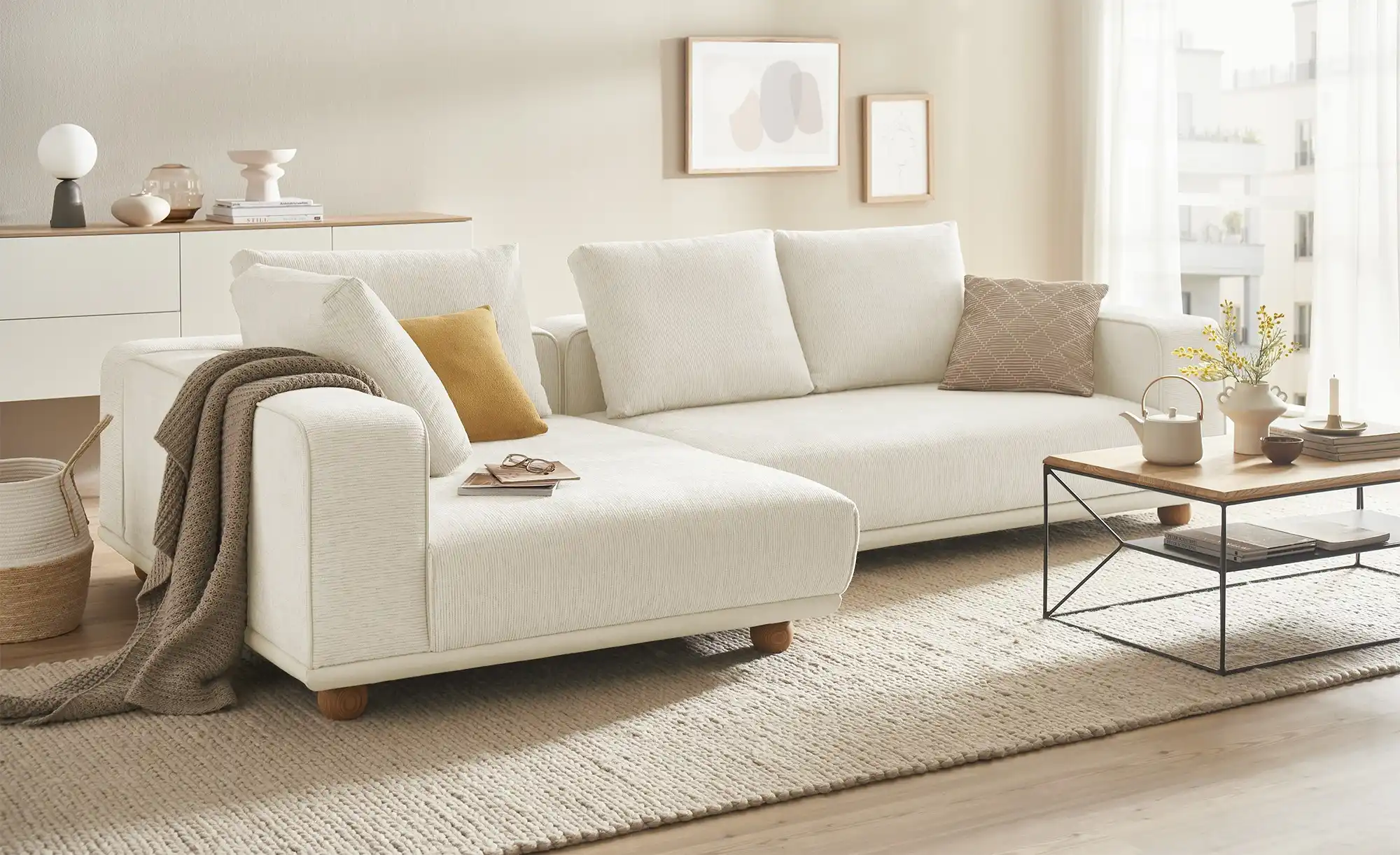switch Ecksofa aus Mikrofaser Cora