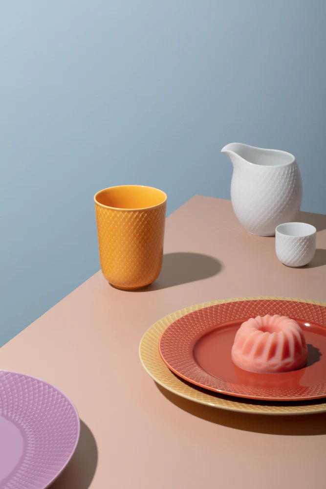 Lyngby Porcelæn  Rhombe Color krus, gul - 33 cl.