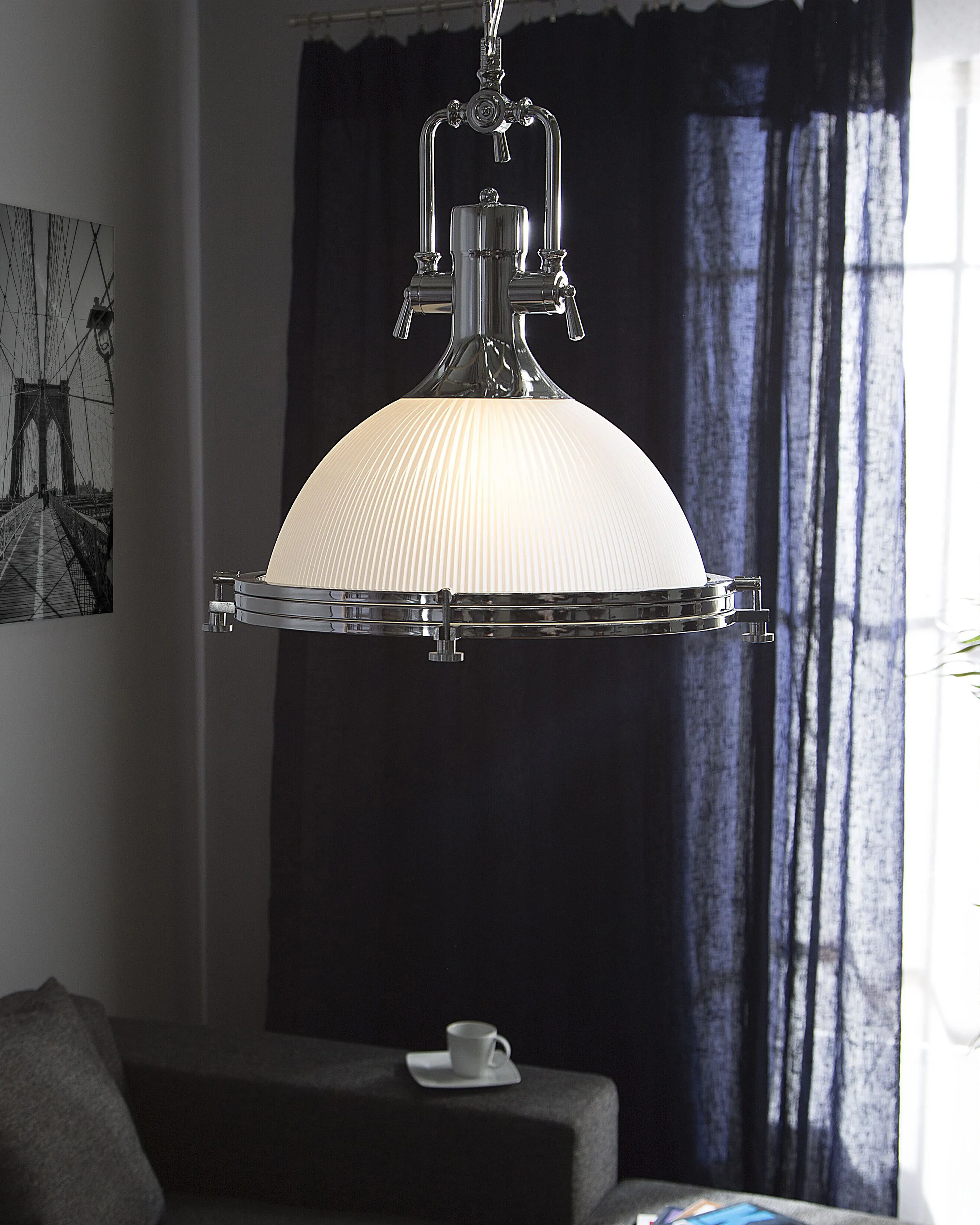 Hanglamp EBRON Glas Wit