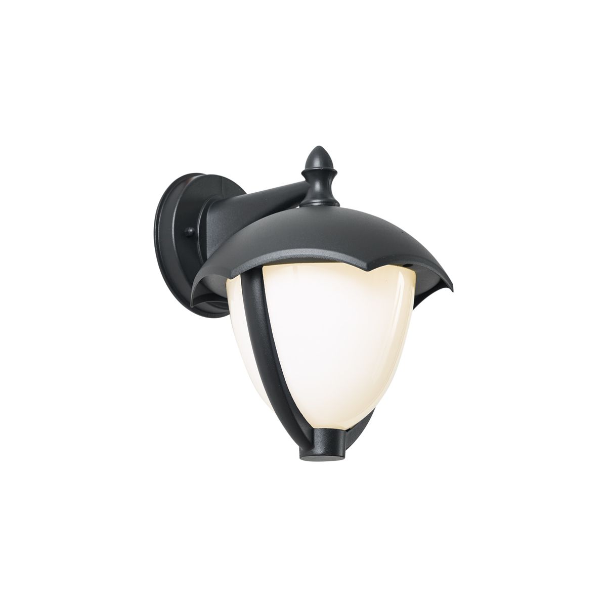 Smart buiten wandlamp zwart met opaal glas incl. LED IP54 - Classica