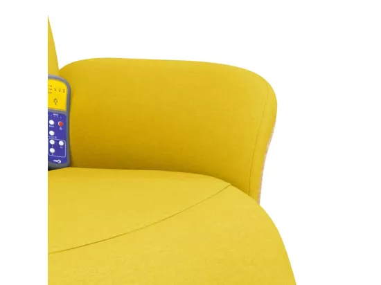 Fauteuil inclinable de massage repose-pieds jaune clair tissu