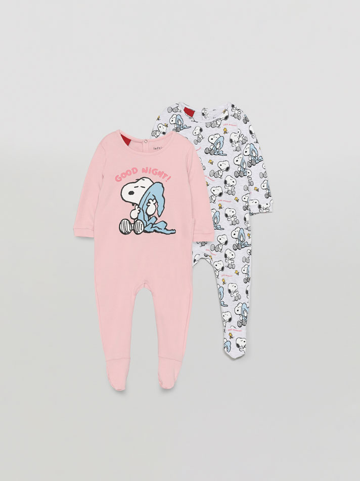 Conjunto com 2 pijamas estampados do Snoopy e Peanuts™ - Rosa Fluorescente