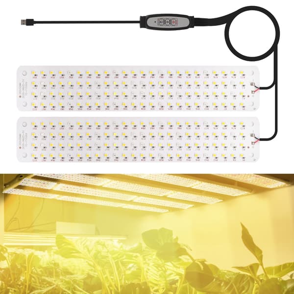 LED Plantelys med 2 paneler og 4-trinns dimmer