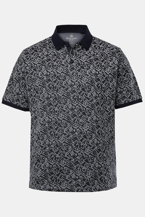 Boston Park Poloshirt, Langarm, Allover-Druck, bis 84/86