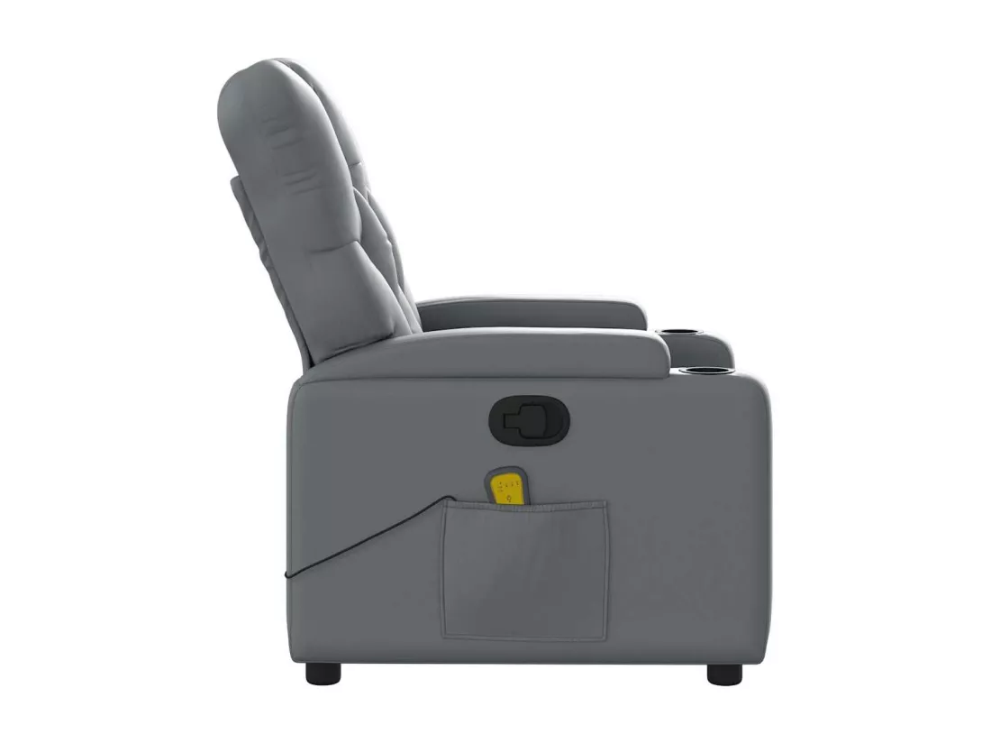 Fauteuil de massage inclinable Gris Similicuir