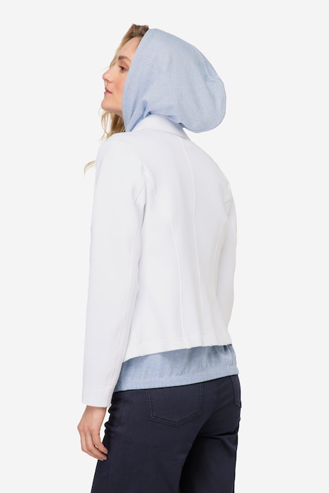 Biker-Jacke, Sweat, Revers, Zipper, Langarm