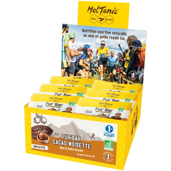 Barres énergétiques MELTONIC PUR BAR BIO CACAO NOISETTE X12