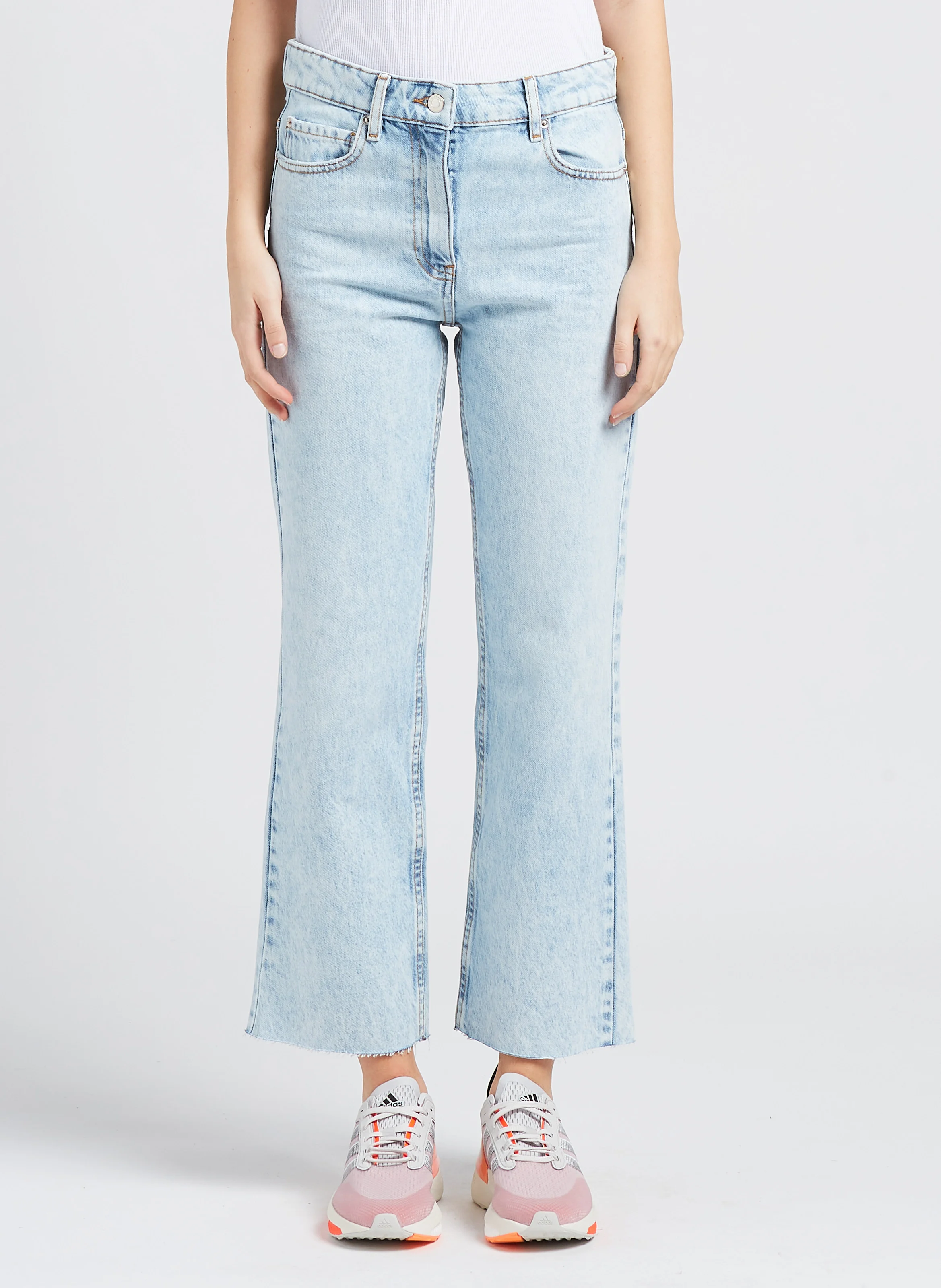 BRIOLLAY - Jean taille haute bootcut en coton| Bleu