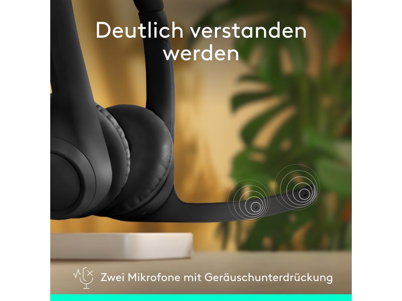 Logitech Headset Zone 300 Graphite Kabelloses Office-Headset mit leichtem und komfortablem Design