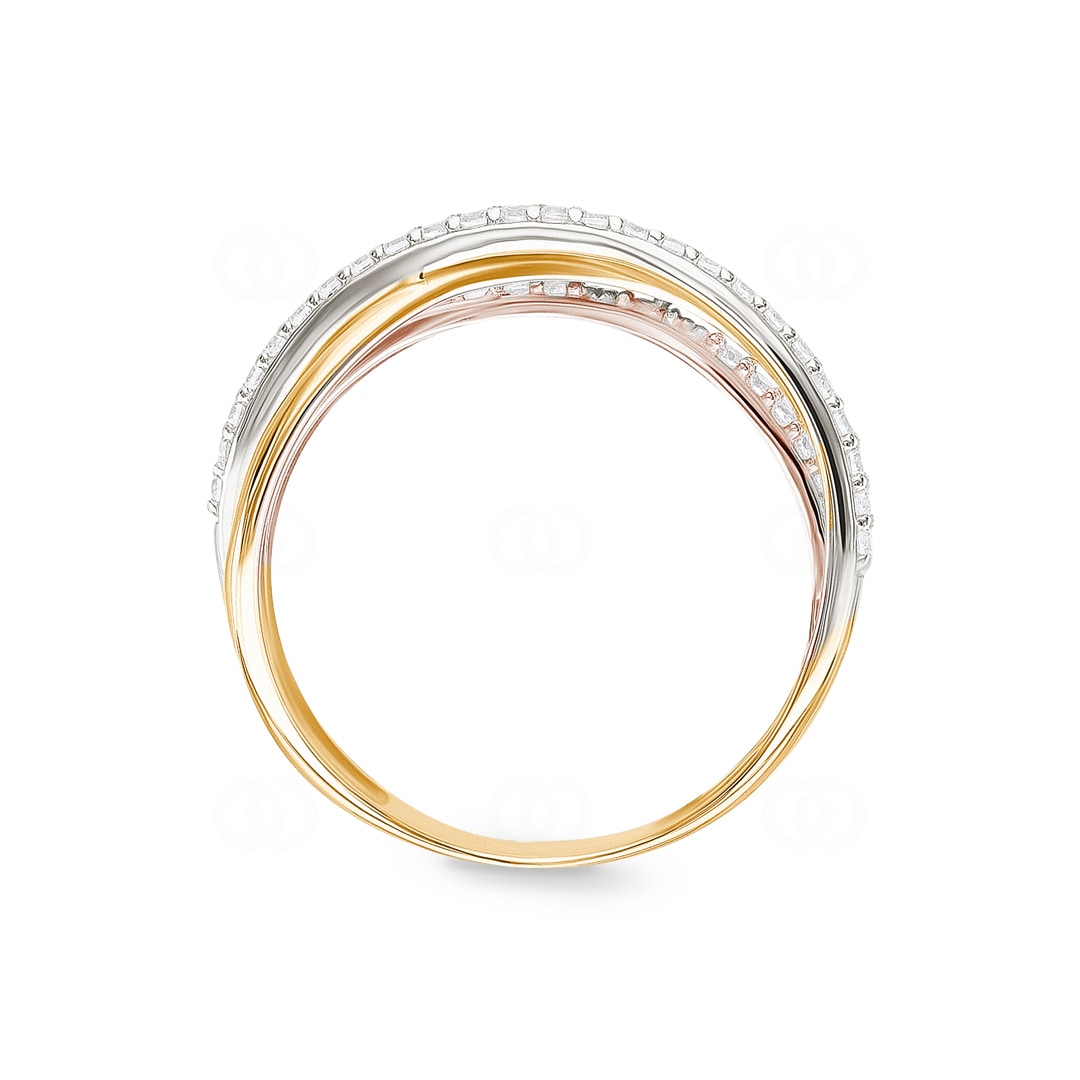 Ring 750/18 K Tricolor Fantasie mit Zirkonia