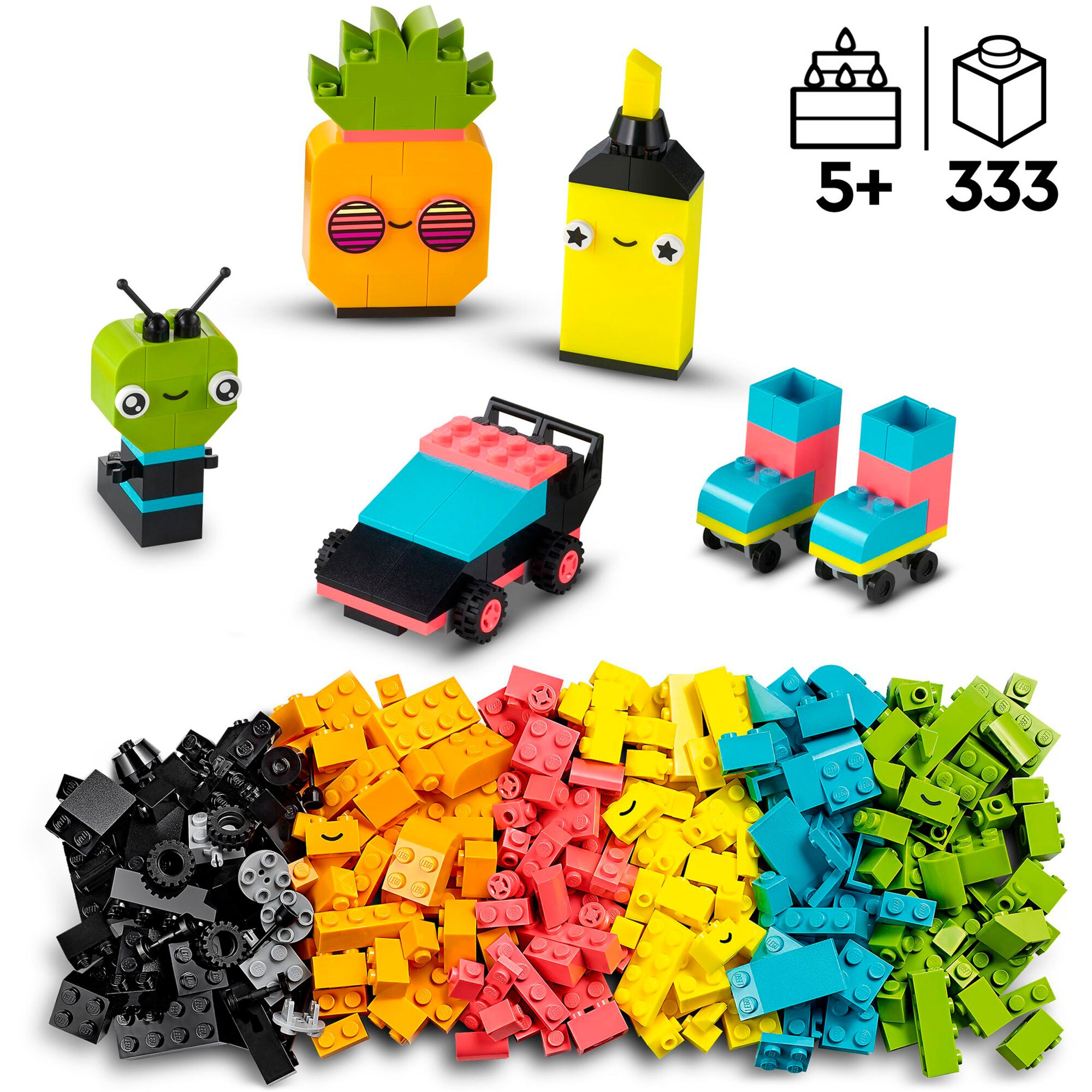 LEGO Konstruktionsspielzeug Classic Neon Kreativ-Bauset