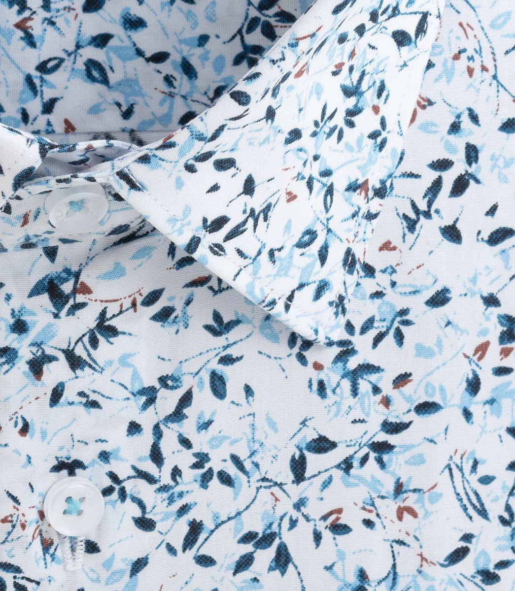 Chemise à imprimé floral bleu 
