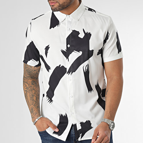 Chemise Manches Courtes Blanc Noir
