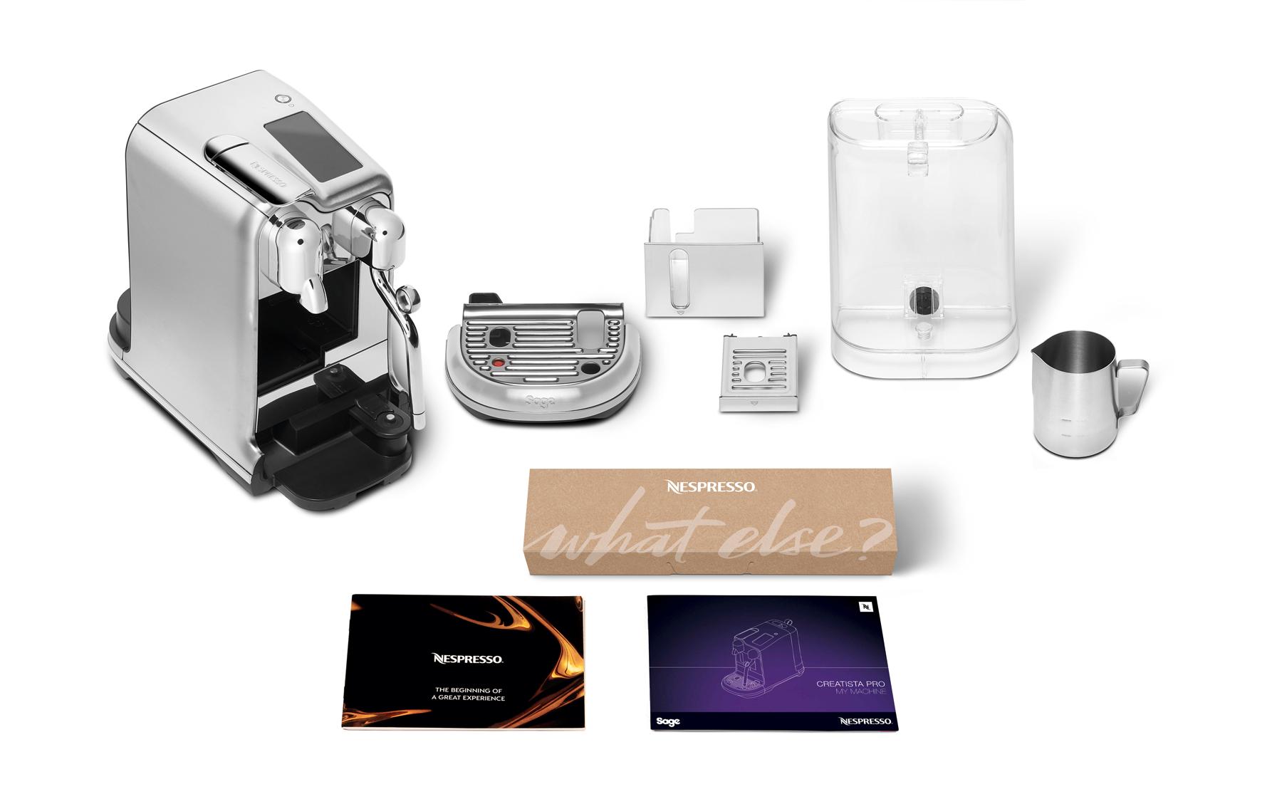 Kaffeemaschine Nespresso Creatista Pro SNE900BSS Silber<br>Nespressomaschine der Original Line mit elektronischer Milchschaumeinstellung