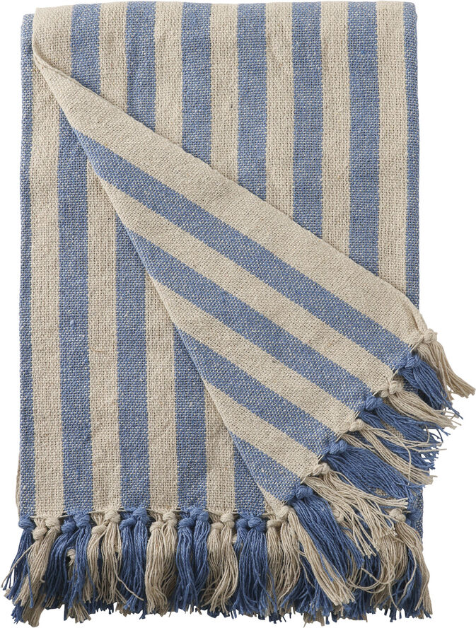 AU Maison Plaid, Stribet-Lys Royal/Natur, 130x180 cm
