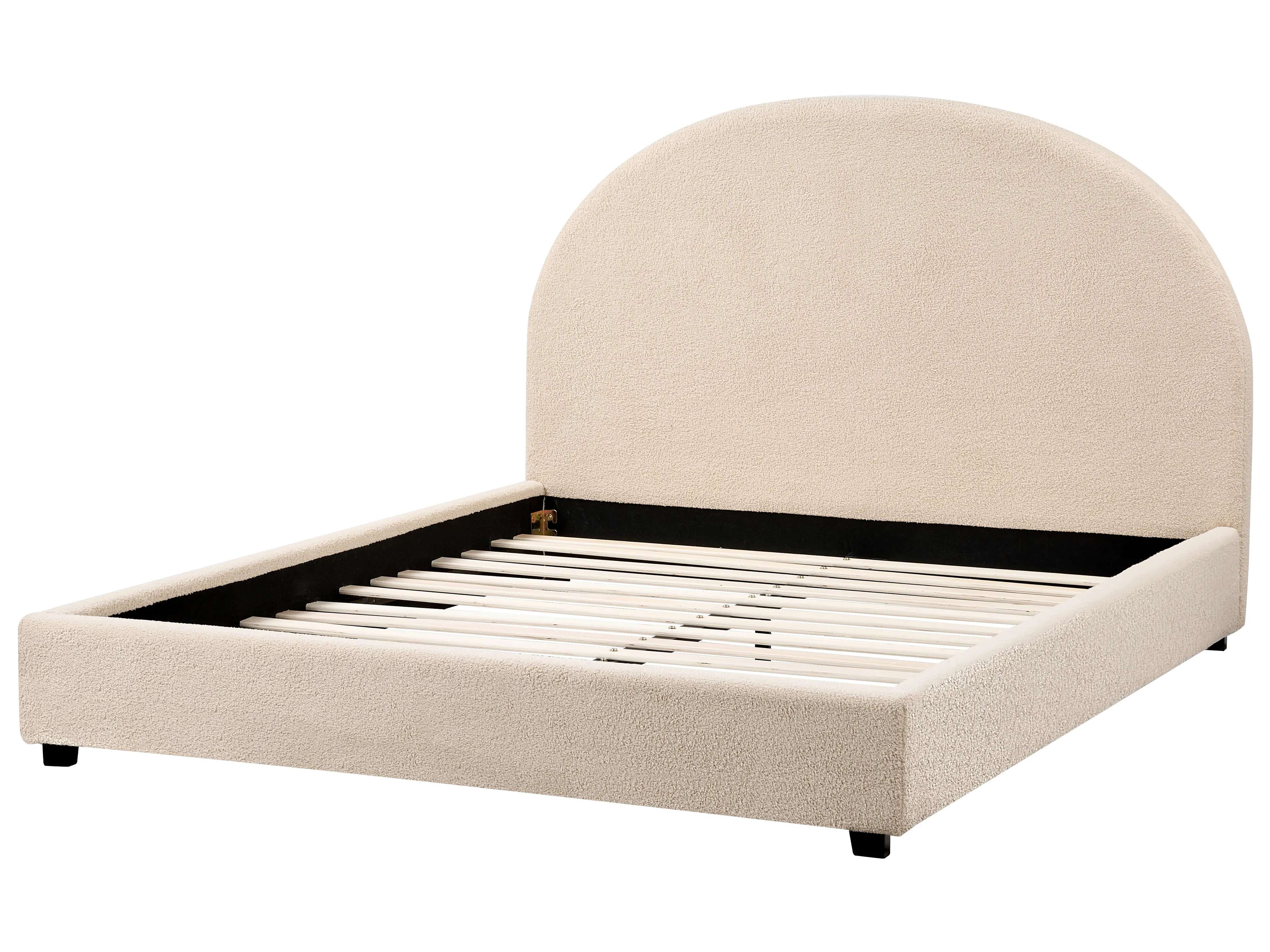 Bed Bouclé VAUCLUSE 140 x 200 cm Beige