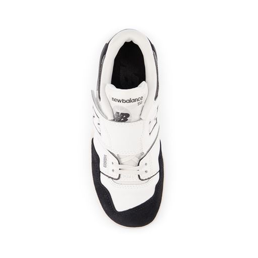 New Balance 550 Bungee Lace W/ Top Strap Sneakers, White/Black, 34.5