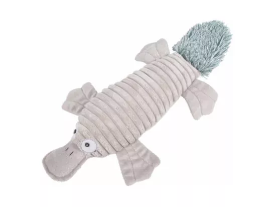Jouet peluche Ornithorynque sonore - Gris clair - L 38 x l 9 cm