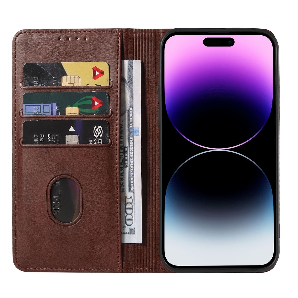 Hülle für Apple iPhone 15 Pro Schutz Handy Case Cover Klapp Tasche Wallet Etuis