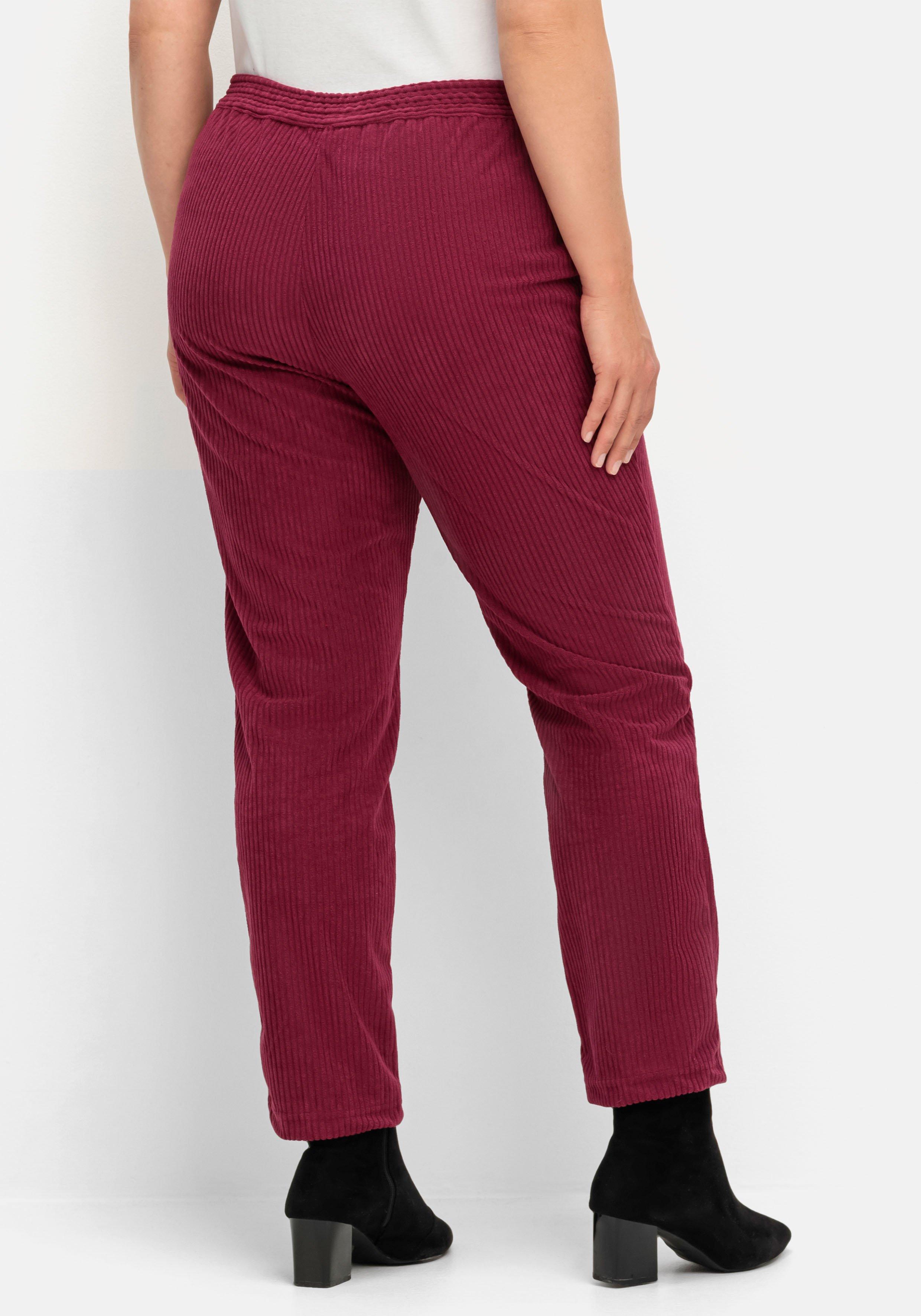 Gerade Cordhose mit Gummizugbund