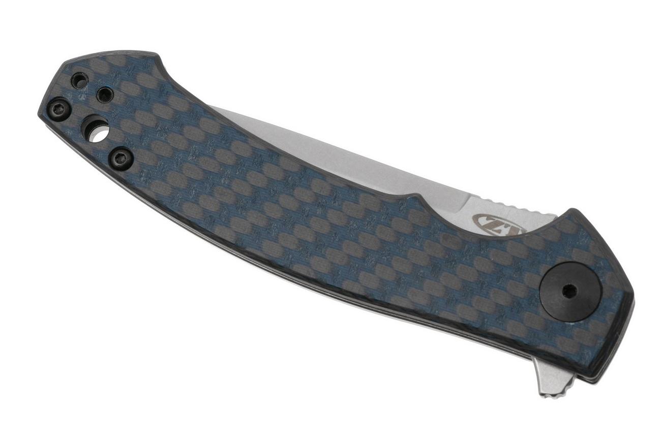 Zero Tolerance Sinkevich 0450BLUCF, Stonewashed MagnaCut, Black/Blue Carbon Fiber zakmes, Dmitry Sinkevich design