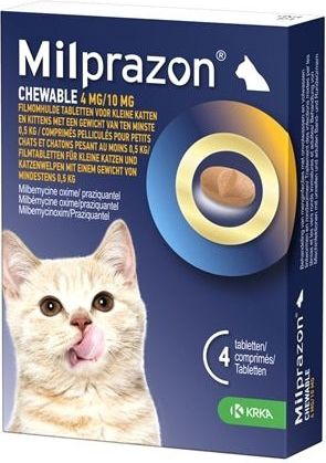 Milprazon Ontworming Kauwtabletten Grote Kat 4 stuks