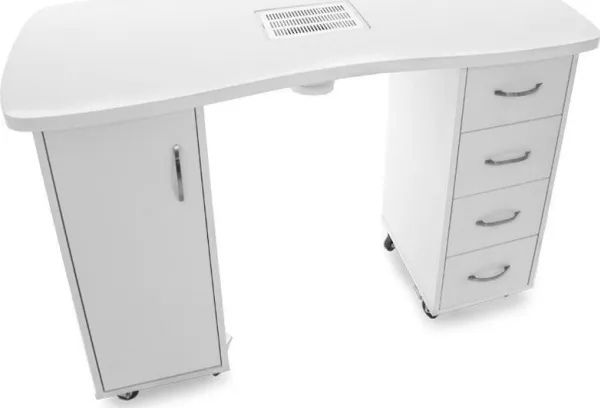 Activeshop Desk 2027 HVID SKAB MED TO SKABEPLADER