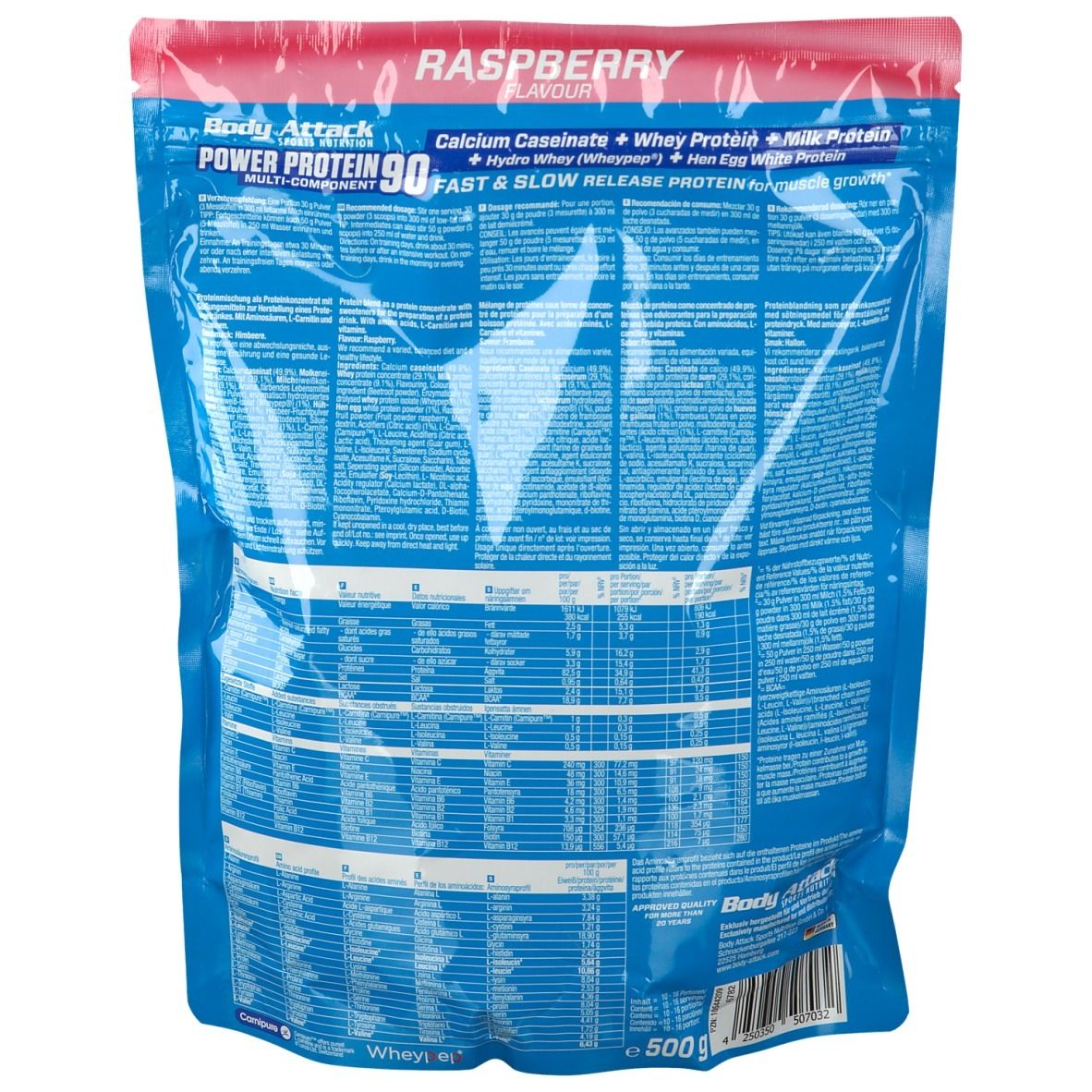 Body Attack Power Protein 90 Raspberry Cream