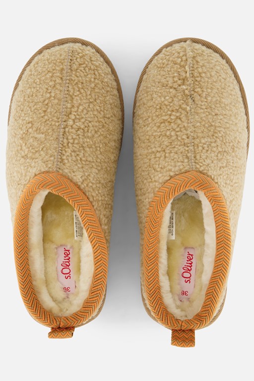S.Oliver Pantoffels beige Textiel