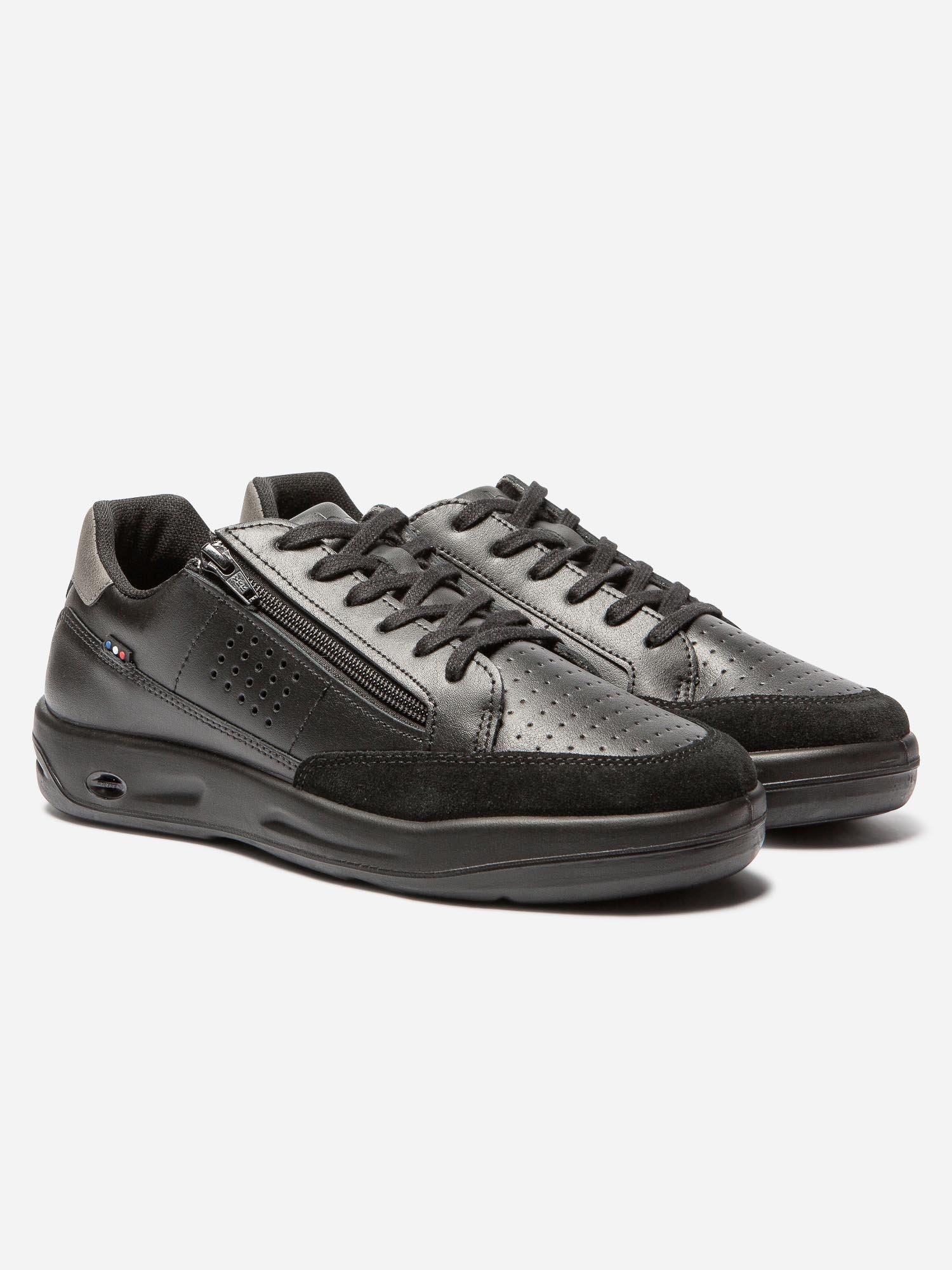 Baskets Homme Zippées Fabriquées en France Cuir Noir