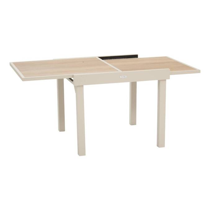 Table de jardin extensible carréee PIAZZA Epeautre / Argile