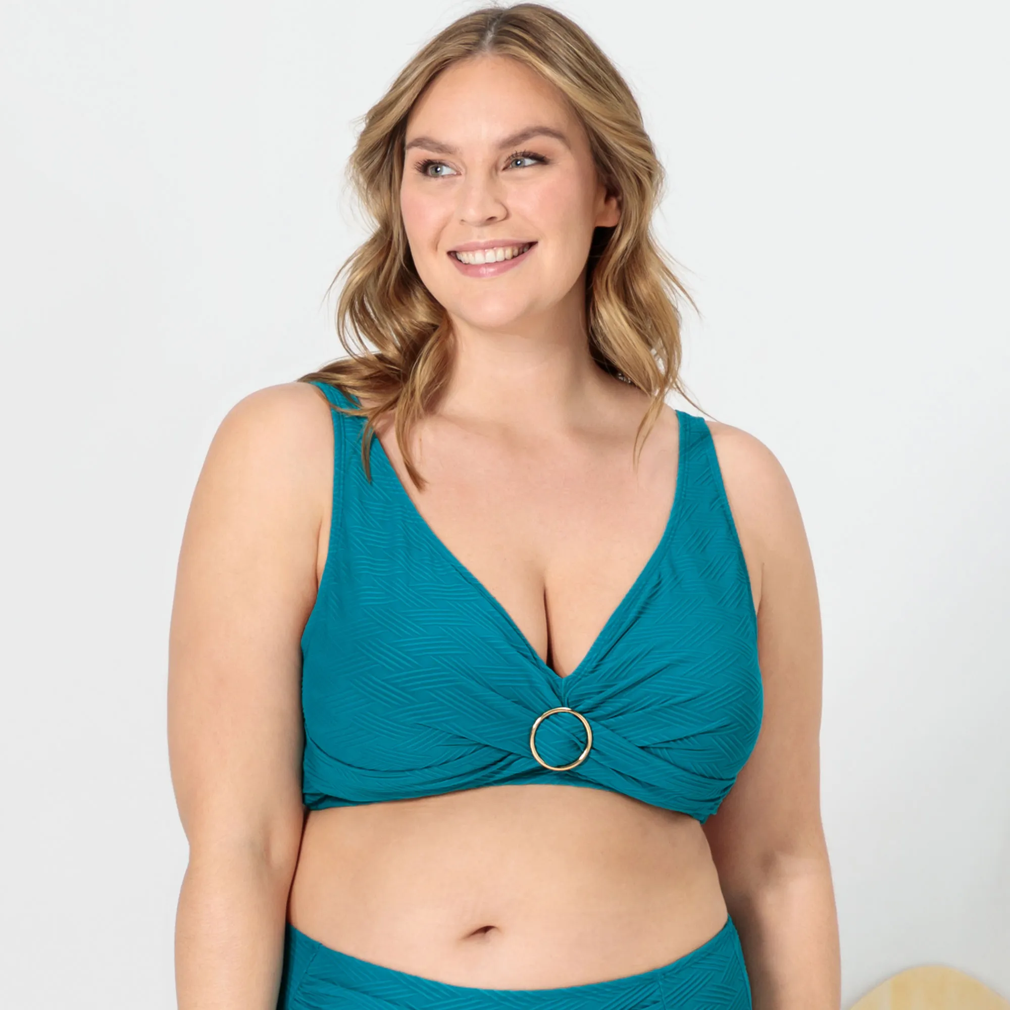 Damen-Bikini-Oberteil mit Jacquard-Muster