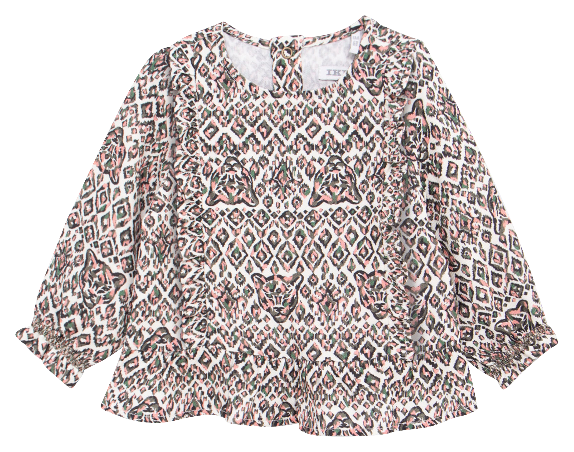 Blouse ample à col rond | Kaki