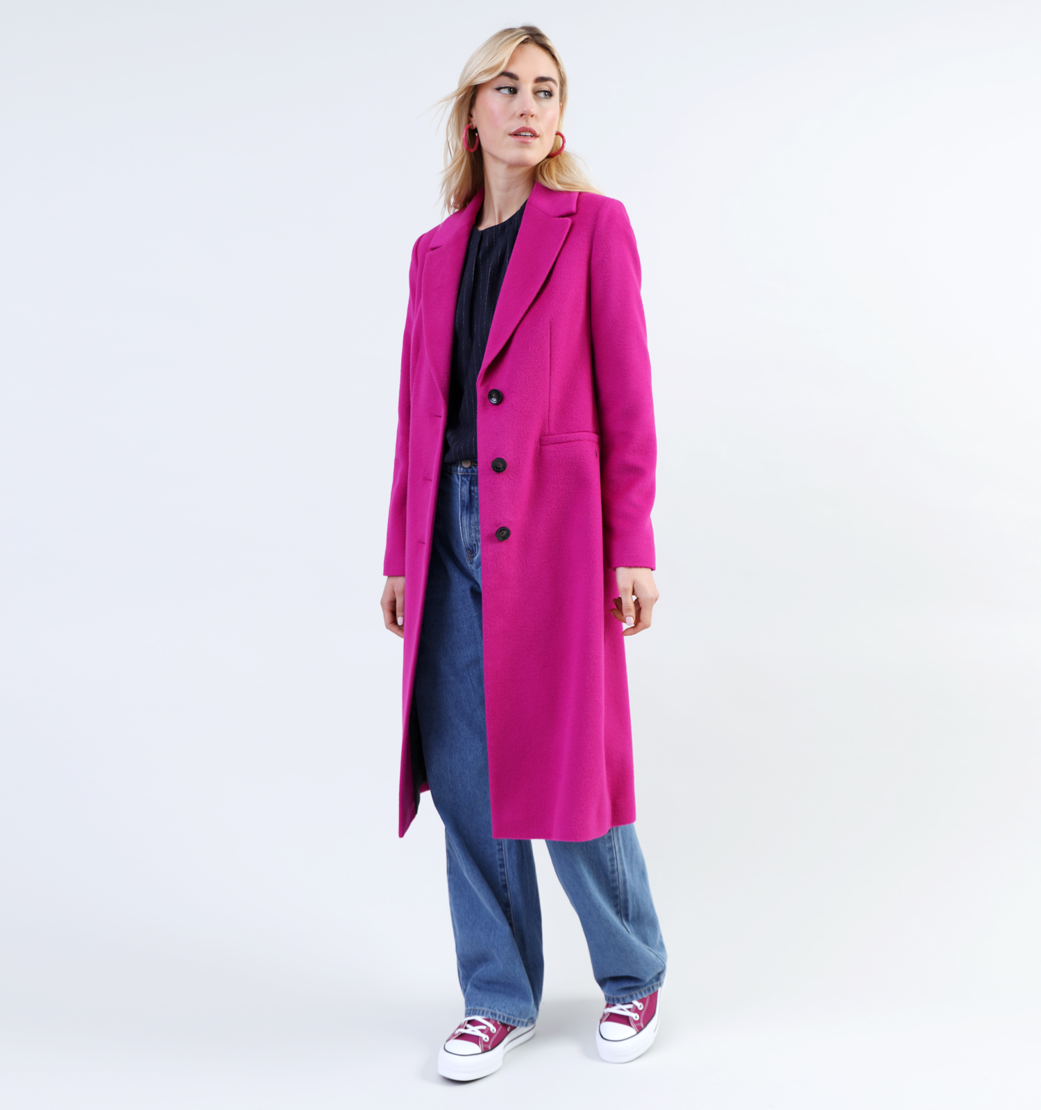 Lange jas roze