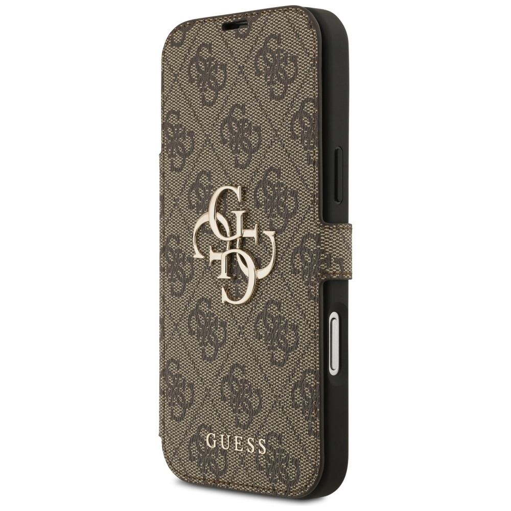 iPhone 17 Pro Max Leder Tasche Book 4G Metal Logo (GUBKP17X4GMGBR) - Braun