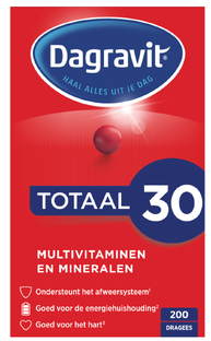 Dagravit Totaal 30 Multivitaminen en Mineralen Dragees 200ST