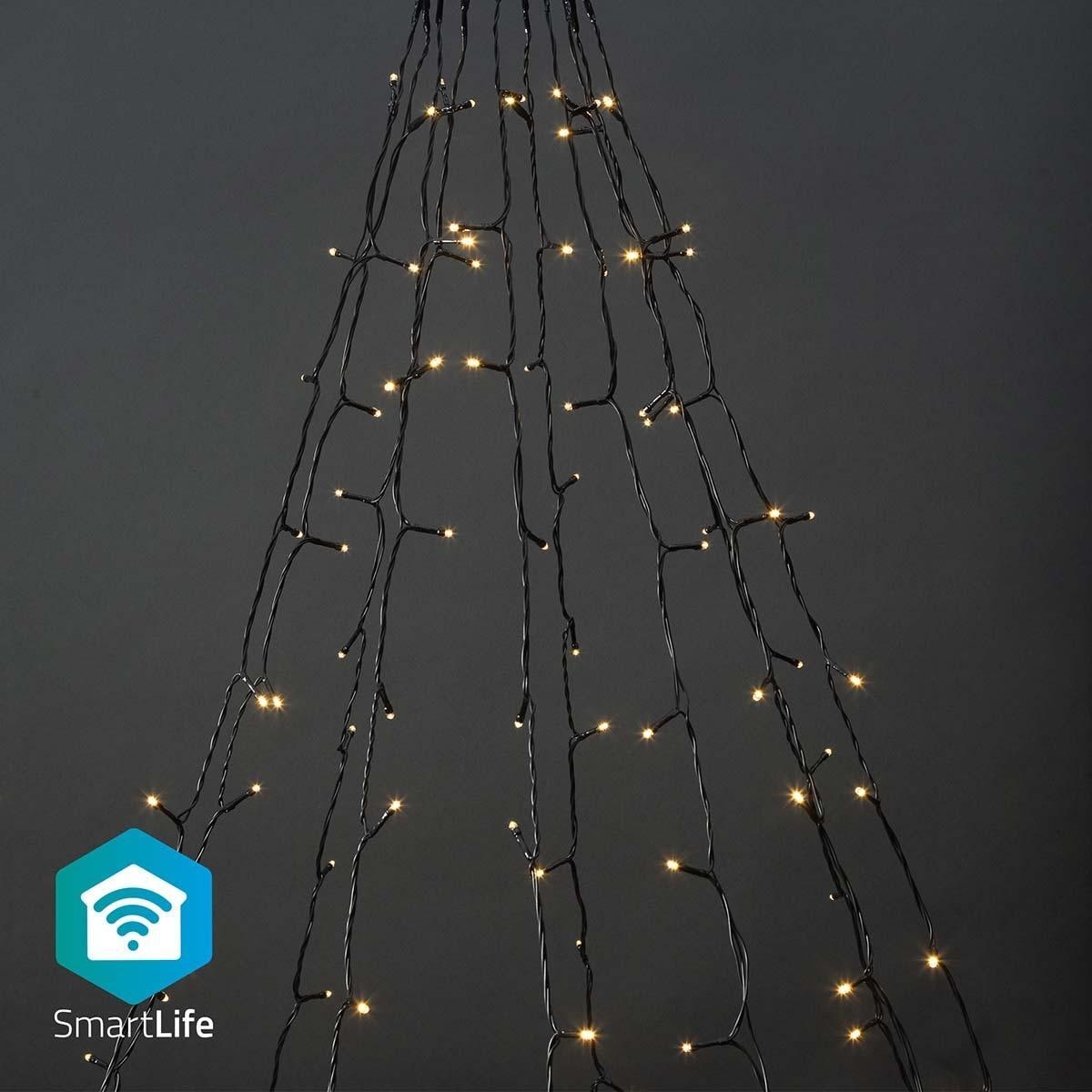 Nedis SmartLife Julelys | Tre | Wi-Fi | Varm Hvit | 200 LED s | 20.0 m | 10 x 2 m | Android™ / IOS