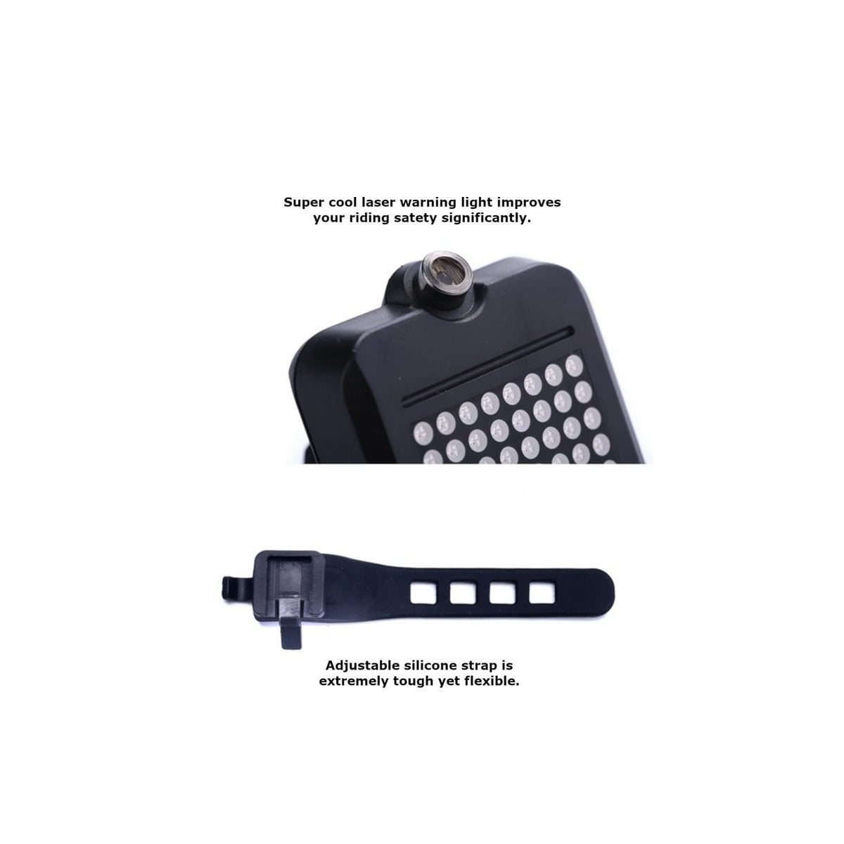 Smart automatisk sykkelbaklys med lasersensor og 64 stk LED