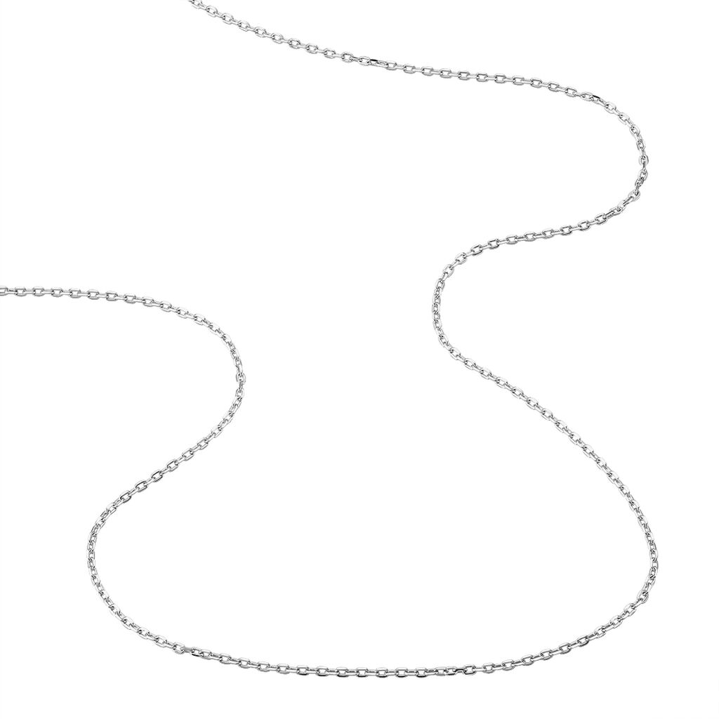 Chaîne Maille Forçat Diamantee Or Blanc
