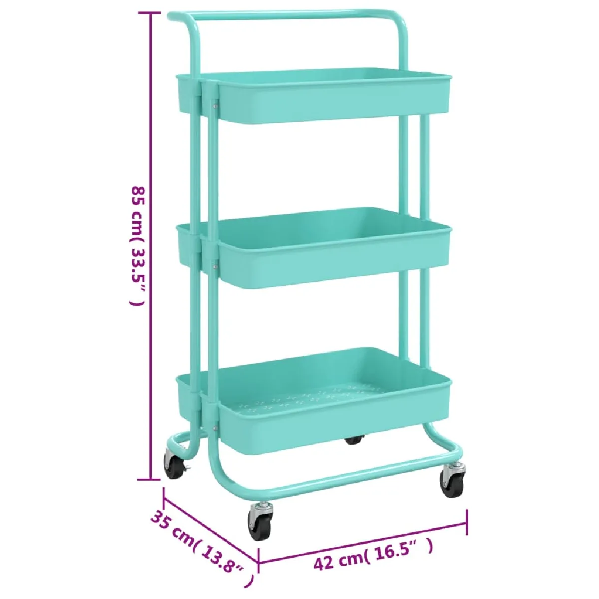 VIDAXL - Chariot de cuisine Turquoise