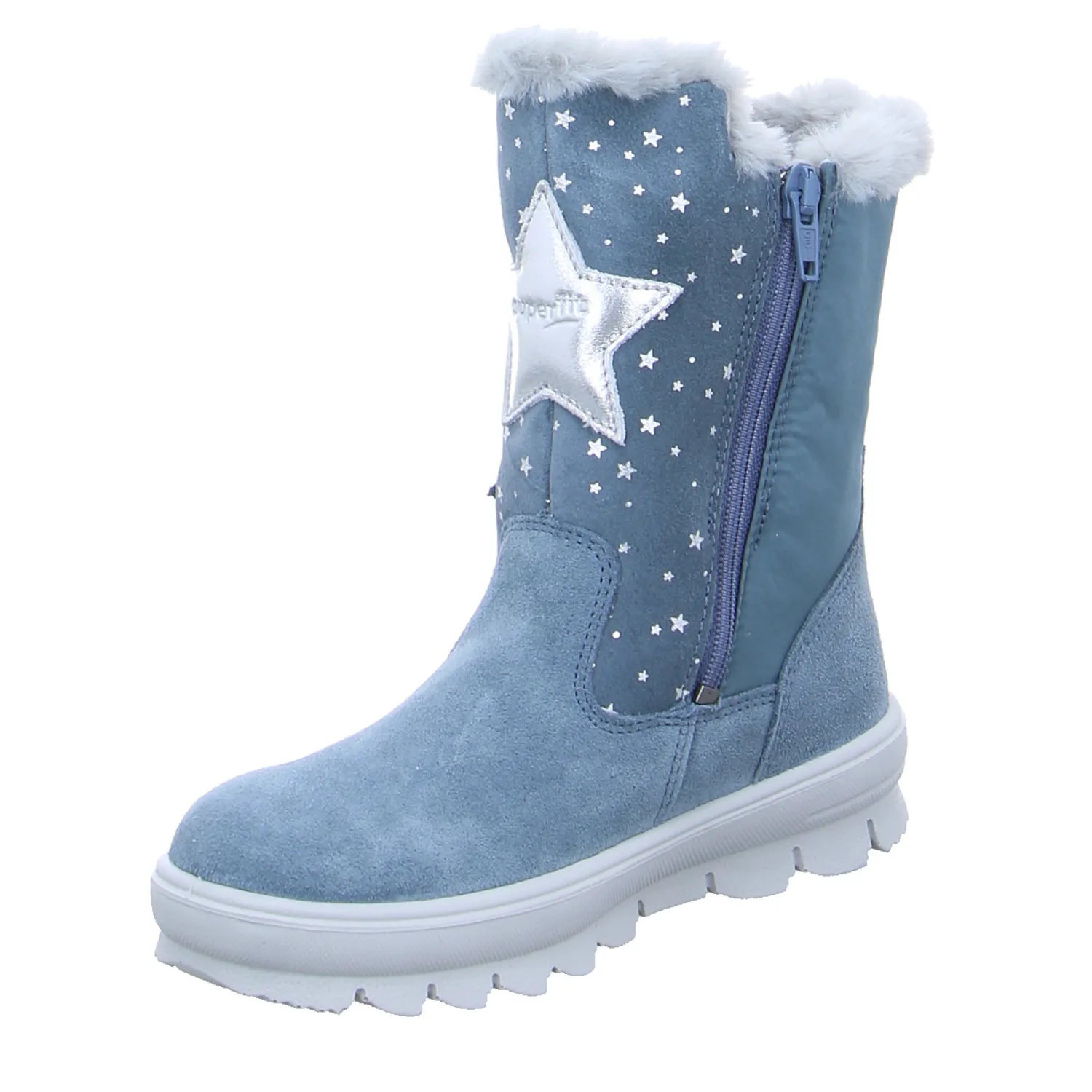 SUPERFIT Kleinkinder-Winterstiefel Jeansblau Textil  Stiefel