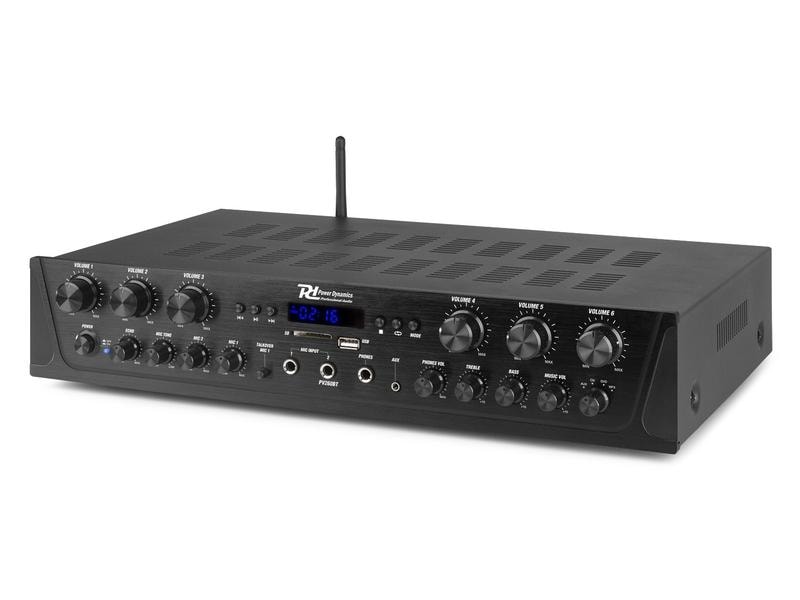 Power Dynamics Verstärker Pro PV260BT 6 Kanal-Verstärker mit Bluetooth, SD, USB und FM Radio